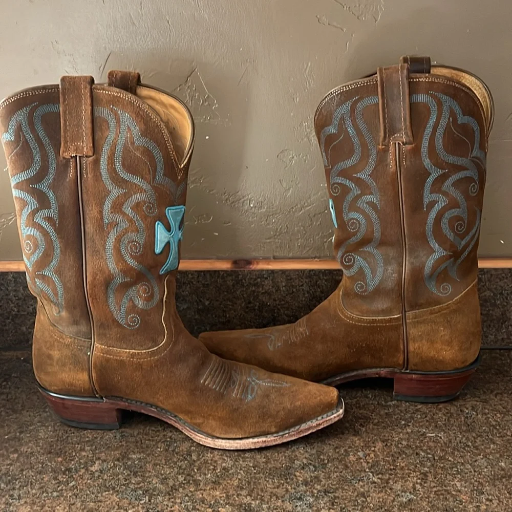 Tony Lama Suede Cowgirl Boots - Picture 6 of 11